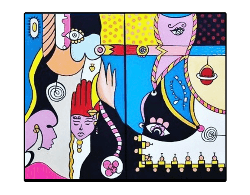 Artwork titled 'Bleu de Jeu' by Narjess Azzouz