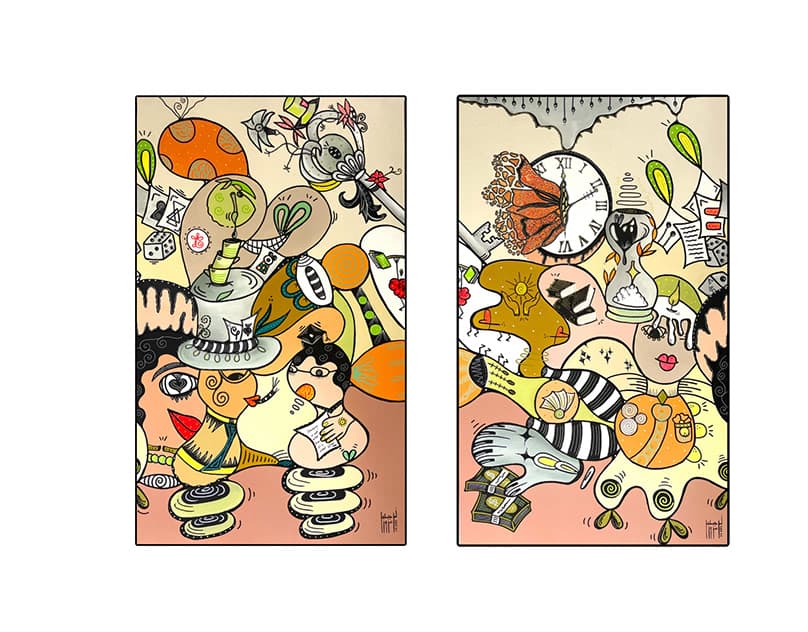 Artwork titled 'Diptyque Le Sesame De La Réussite' by Narjess Azzouz