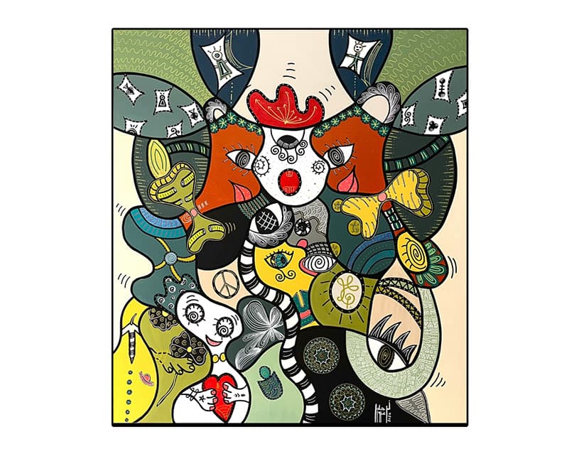 Artwork titled 'Entre Deux Mondes' by Narjess Azzouz