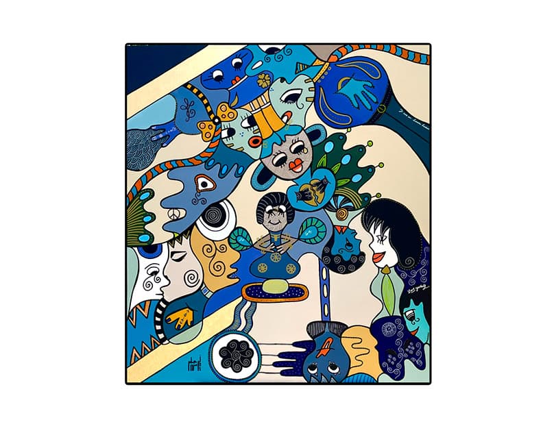 Artwork titled 'Déséquilibre Azur' by Narjess Azzouz